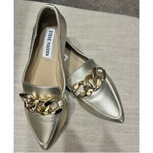 Steve Madden Famed Gold Loafers
